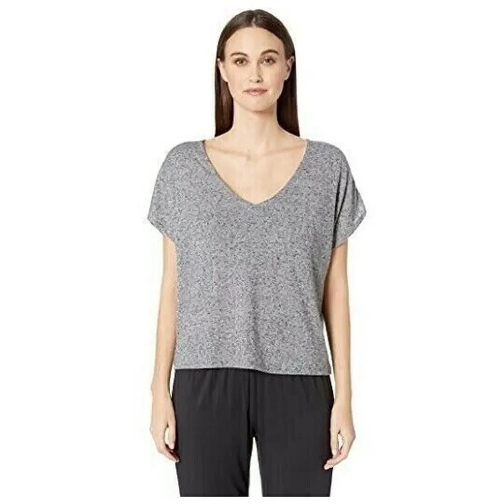 EBERJEY Bobby The Camp Top Designer Casual V Neck Slouchy Sleep Shirt Lounge L